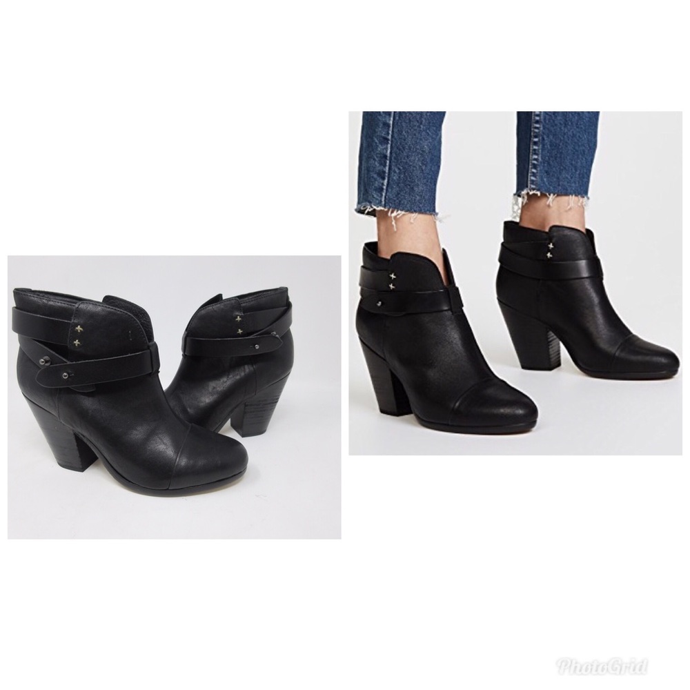 (AN-49) Rag & Bone Harrow Cont Black Booties